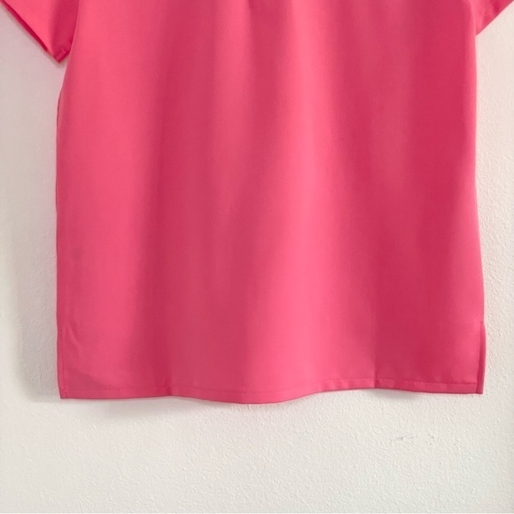 NWT Figs Limited Edition Nata Zip Henley Scrub Top Neon Pink XS - Picture 7 of 16